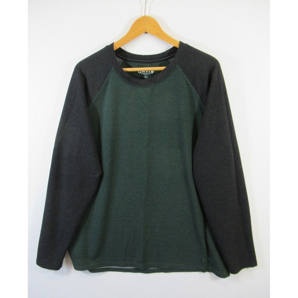 Orvis Raglan T-Shirt Men XL Green Long Sleeve